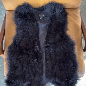 Club Monaco Black Feather Vest Like New
